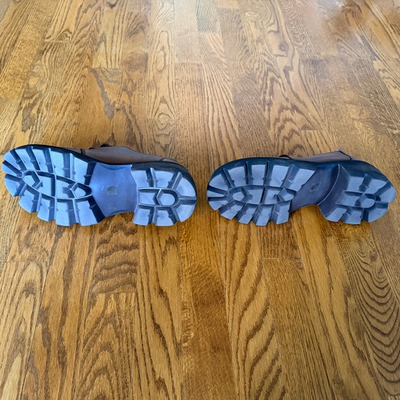 Brown Modern Chunky Platform Oxford Shoes US 6.5–7 New - Picture 8 of 12